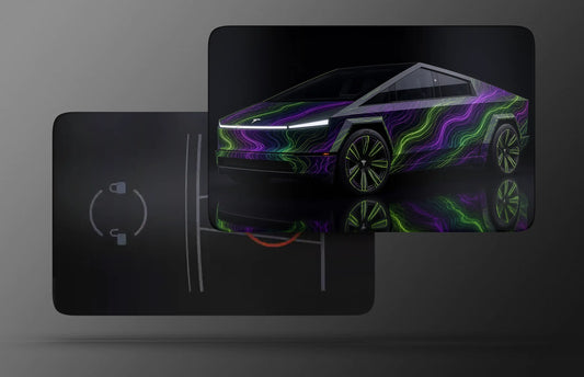 Neon Topographic Tesla Cybertruck Key Card Skin | Premium Vinyl Wrap
