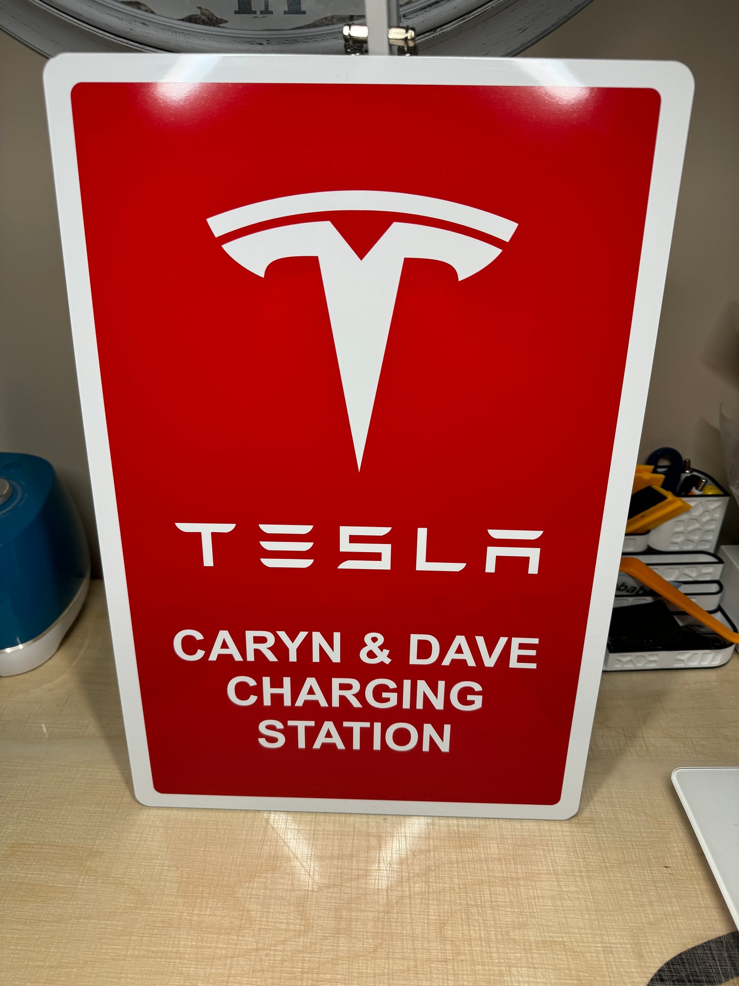 Tesla Charging Sign Wall Connector