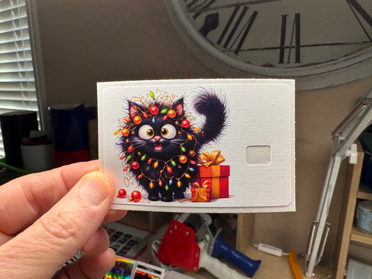 Christmas Kitten Credit Card Skin, Debit Card Covering