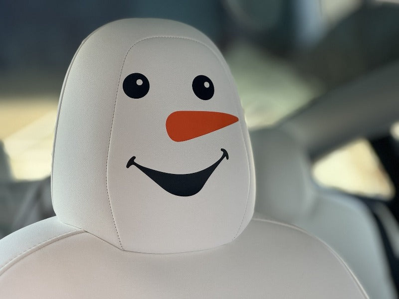 Tesla SnowMan Decals for Seats- Set of 2