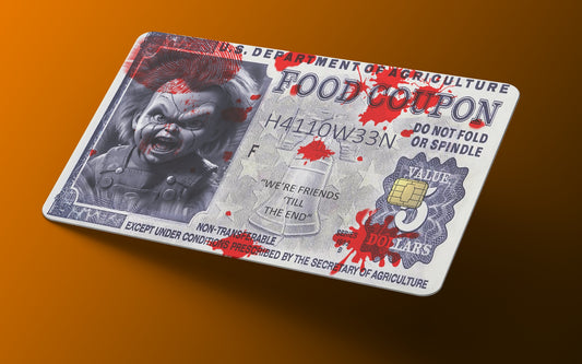 Funny Food Coupon Halloween Chuck Credit Card Wrap