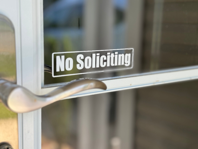 No Soliciting Decal | Window Decal | Store Front Sticker | Vinyl Decal | Business Decal |