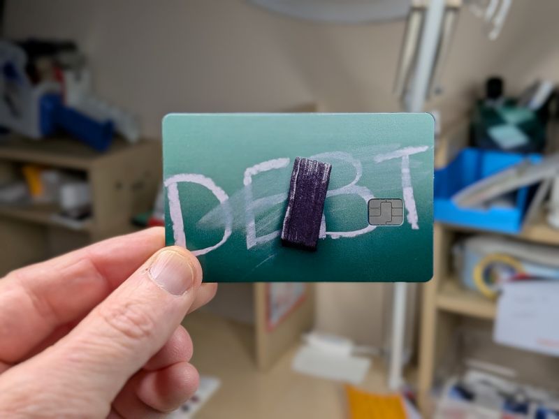 Debt Pay Off Credit Card Skin, Debit Card Covering (small chip)