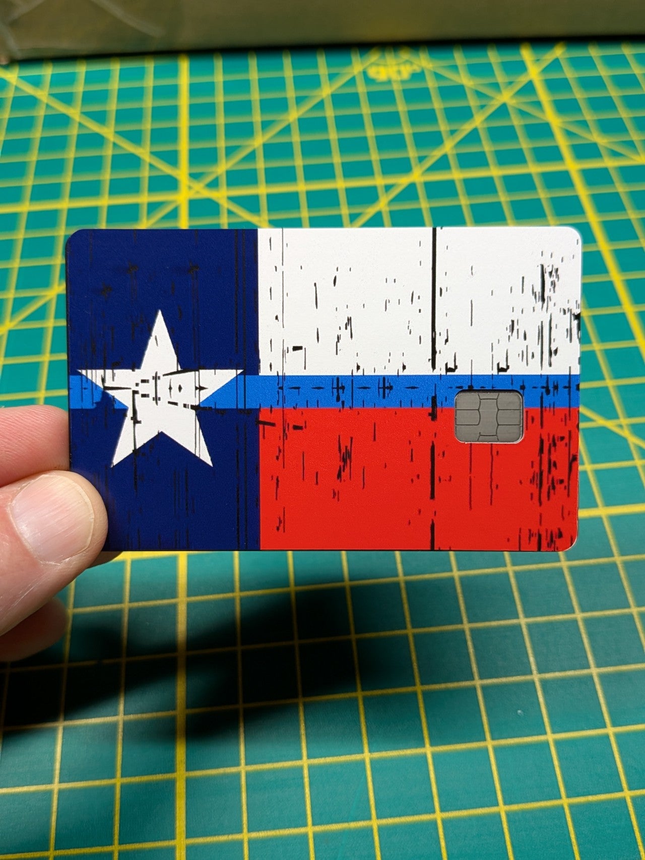 Blue Line Texas Flag Credit Card Skin (small chip)