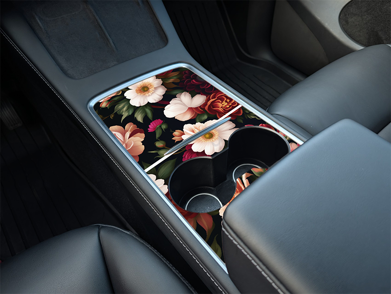 Tesla Model Y Center Console Vintage Midnight Drift Wrap Kit (2021–2025) | Precision Fit DIY