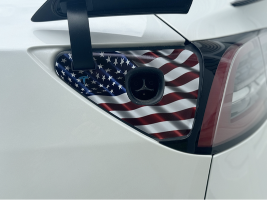 American Flag Tesla Charge Port Wrap - 3/Y 2017-2023(V1) - Non-Heated