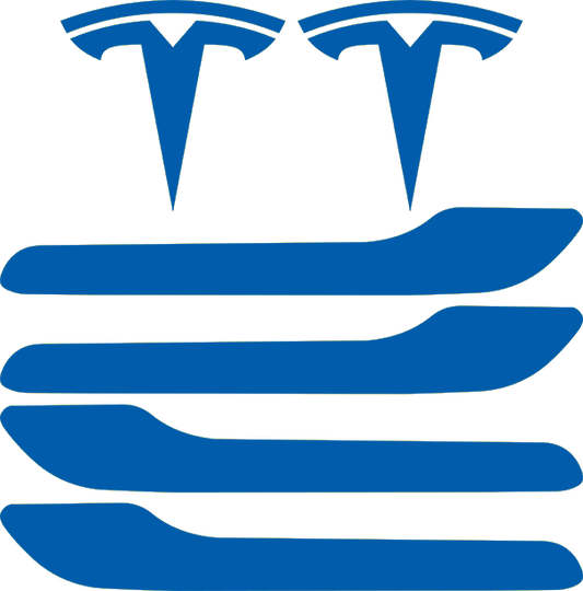 Tesla Model 3/Y Emblem Logo Door + Handles Decal Vinyl Wrap (12pcs/set)