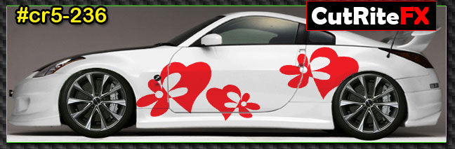 Heart Flower Custom Vinyl Graphics CR5236
