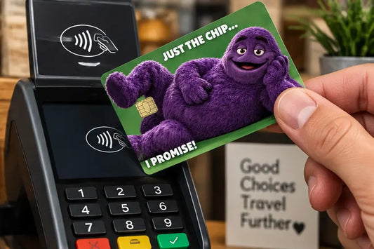 Funny Purple Monster "Just The Chip" Card Skin