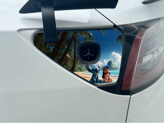 Lilo & Stitch Tesla Charge Port Wrap - 3/Y 2017-2023(V1) - Non-Heated
