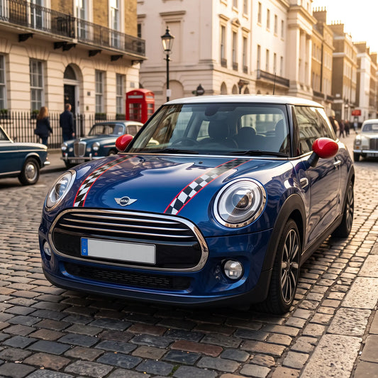 Mini Cooper Checker Bonnet Stripes - Classic Racing Decals