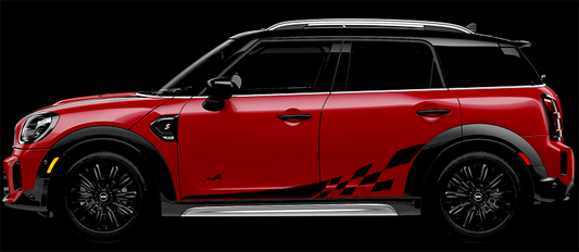 Mini Cooper Rocker Checkered Stripes