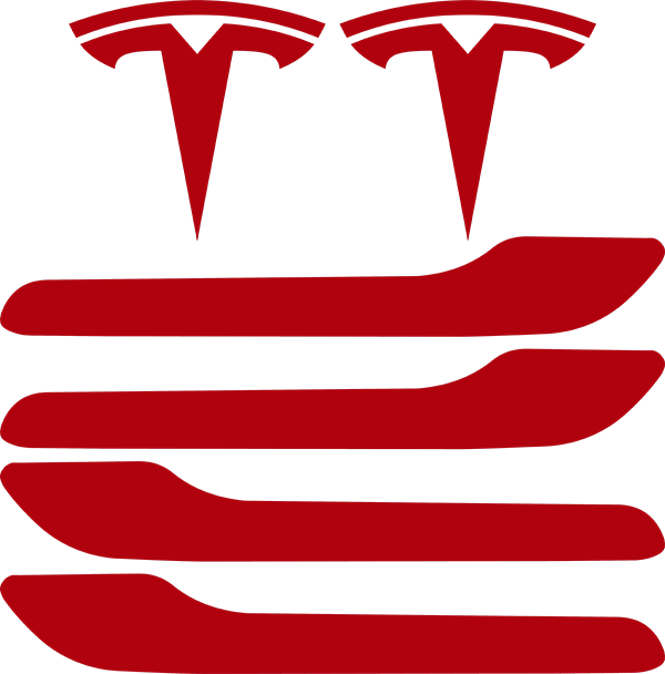 Tesla Model 3/Y Emblem Logo Door + Handles Decal Vinyl Wrap (12pcs/set)