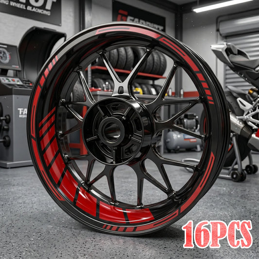 Apex Precision 16-Piece Motorcycle Rim Stripe Decal Kit