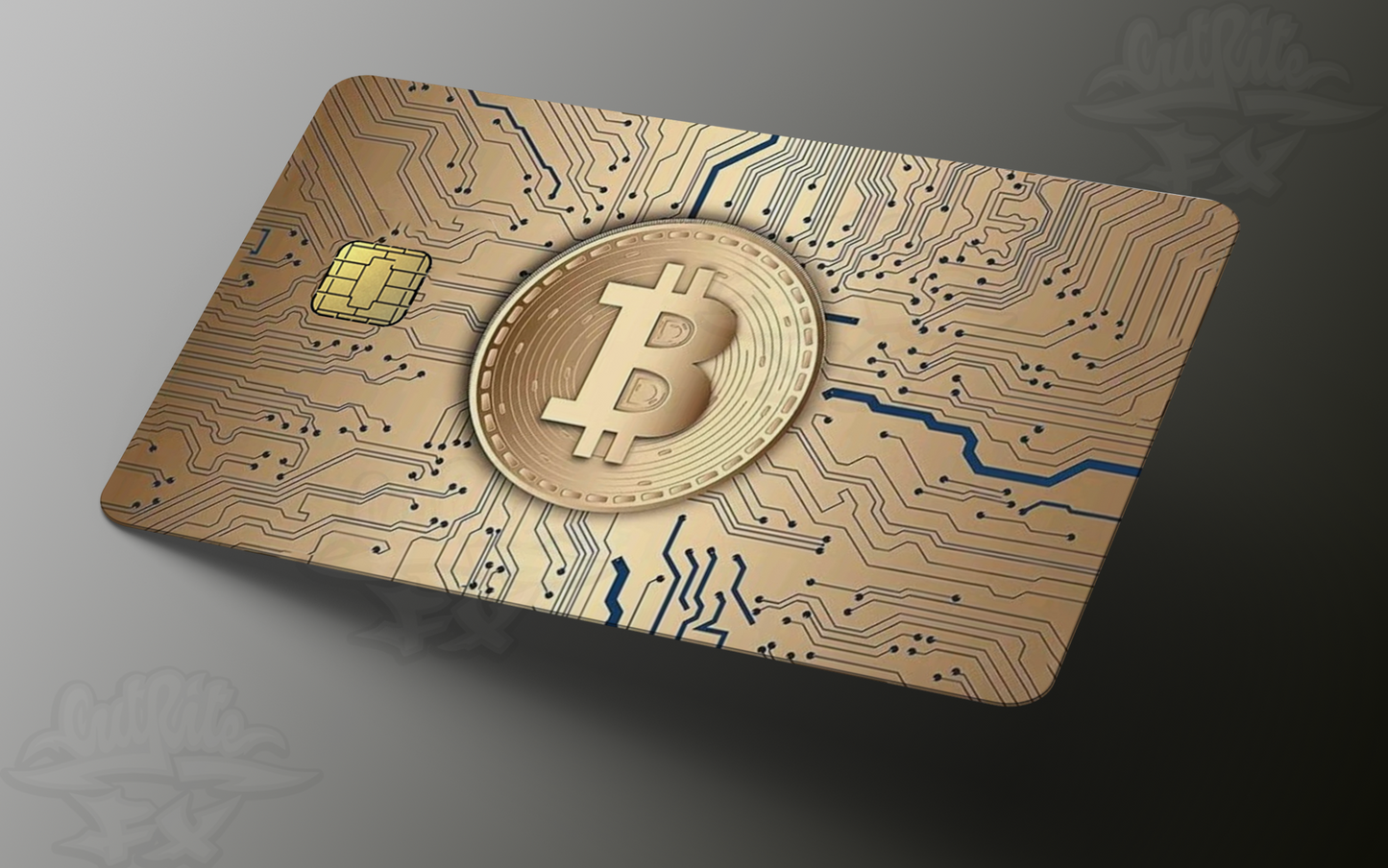 Gold BitCoin Credit Card Skin, Debit Card Covering