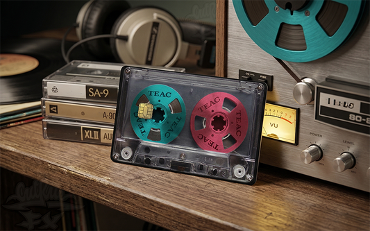 Retro Cassette Reel-to-Reel Credit Card Skin | Vintage TEAC Style Decal