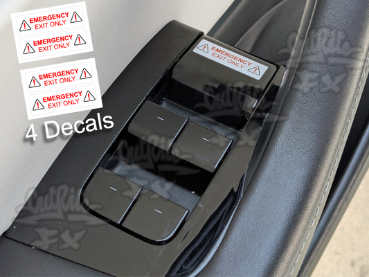 Tesla Emergency Handle Door Warning Label - Emergency Exit Only Stickers Model 3, Model Y, Model S, Cybertruck