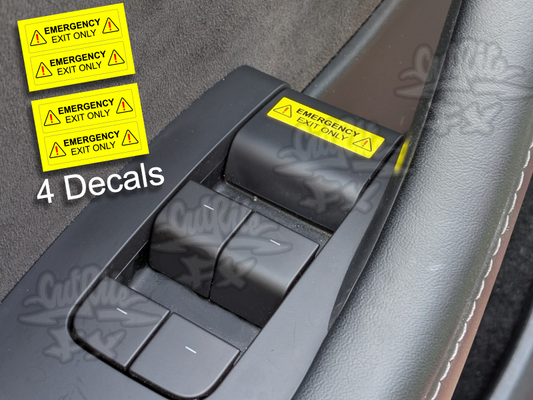Tesla Emergency Handle Door Warning Label - Emergency Exit Only Stickers Model 3, Model Y, Model S, Cybertruck