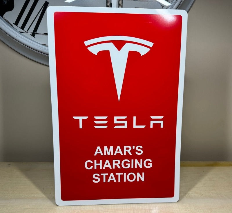 Tesla Charging Sign Wall Connector