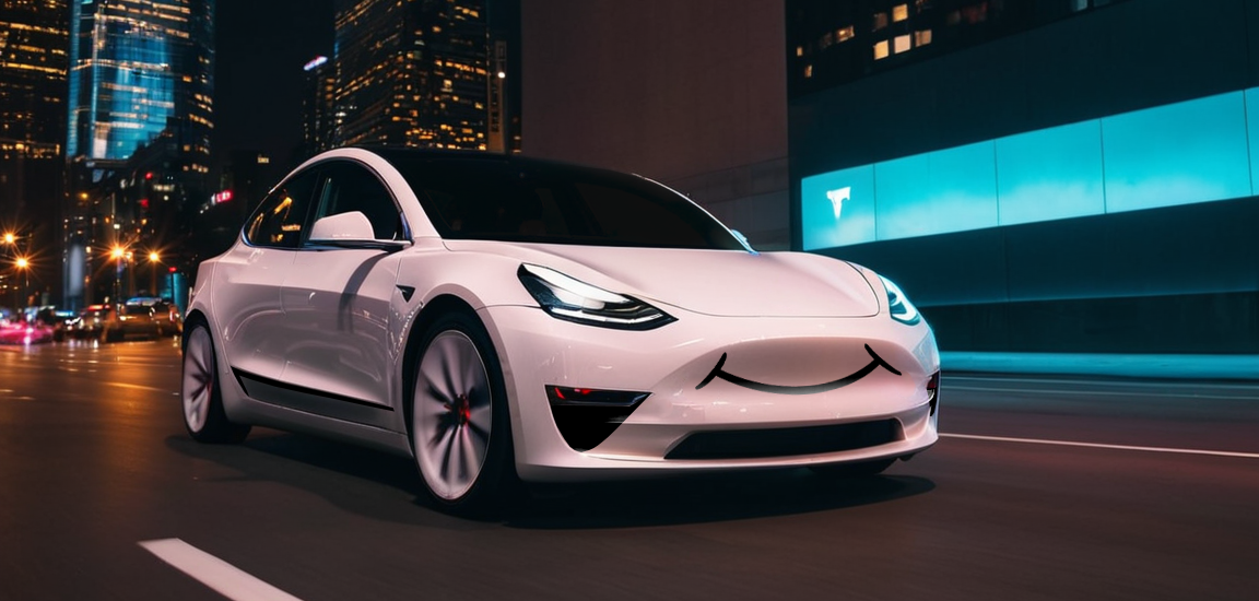 Tesla Happy Face Decal