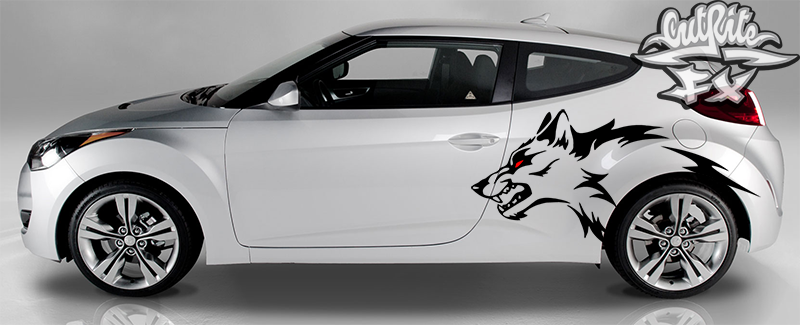 2 Color Coyote Wolf Truck Car Vehicle Graphic Decal