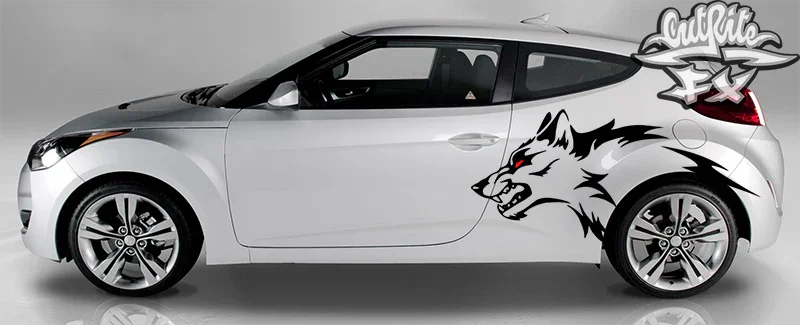 2 Color Coyote Wolf Truck Car Vehicle Graphic Decal - CutRiteFX - Custom Vinyl Graphics