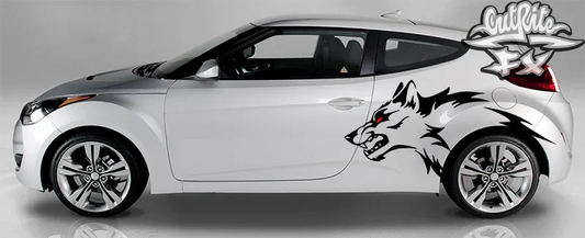 2 Color Coyote Wolf Truck Car Vehicle Graphic Decal - CutRiteFX - Custom Vinyl Graphics