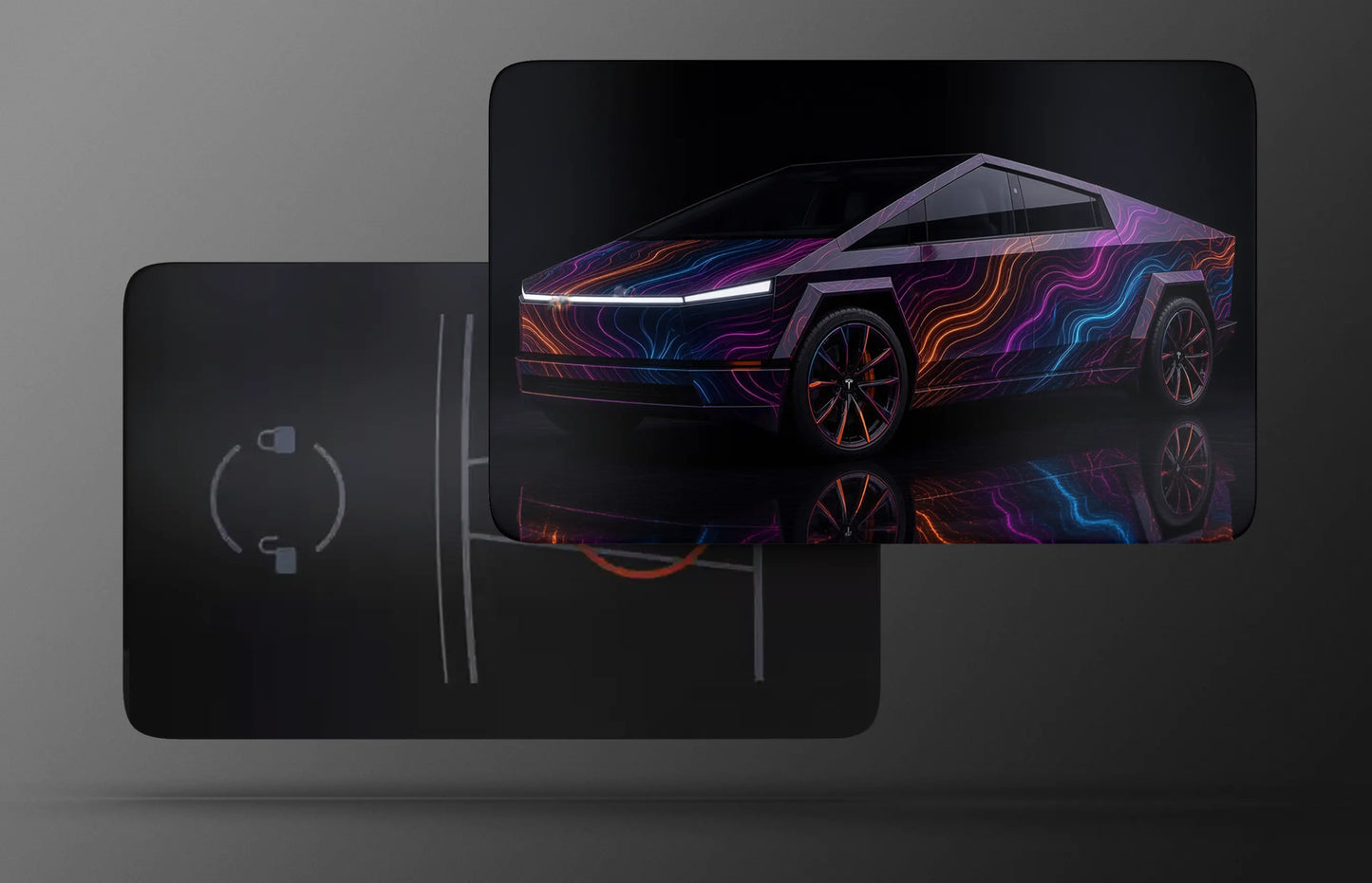 Neon Topographic Tesla Cybertruck Key Card Skin | Premium Vinyl Wrap