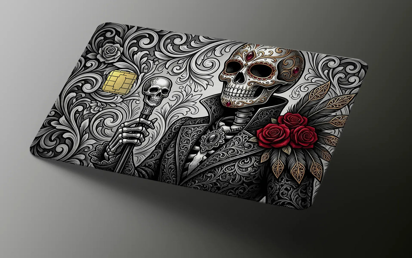 Ornate Sugar Skull Aristocrat Credit Card Skin – Sugar Skull & Filigree