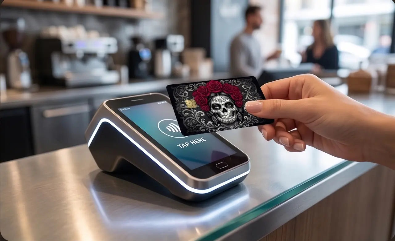 Sugar Skull & Red Roses Premium Credit Card Skin – Day of the Dead