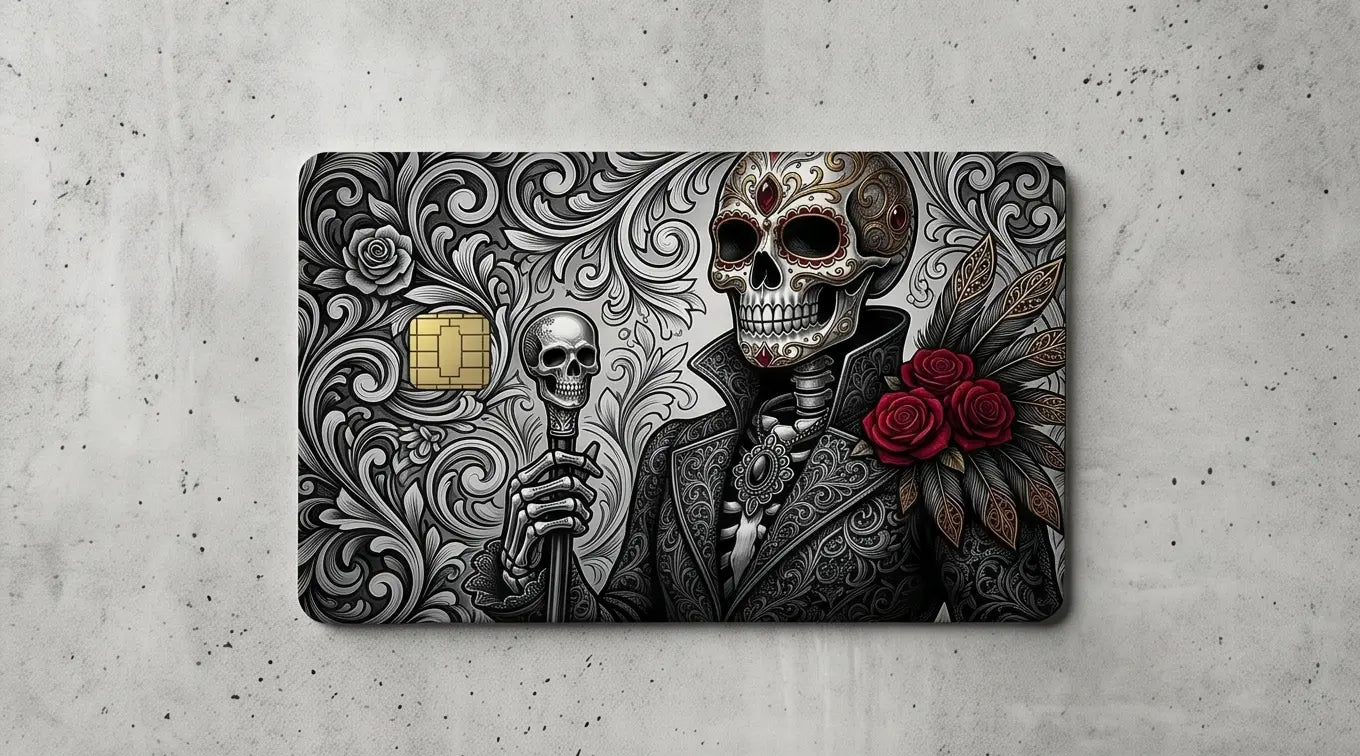 Ornate Sugar Skull Aristocrat Credit Card Skin – Sugar Skull & Filigree