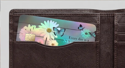 Daisy Flowers Blue Rustic Butterfly Credit Card Skin