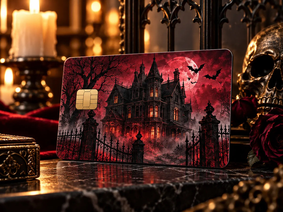 Haunted Victorian Credit Card Skin – Gothic Haunted House Decal