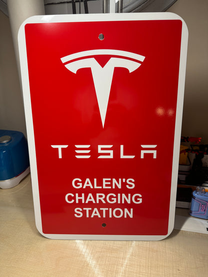 Tesla Charging Sign Wall Connector