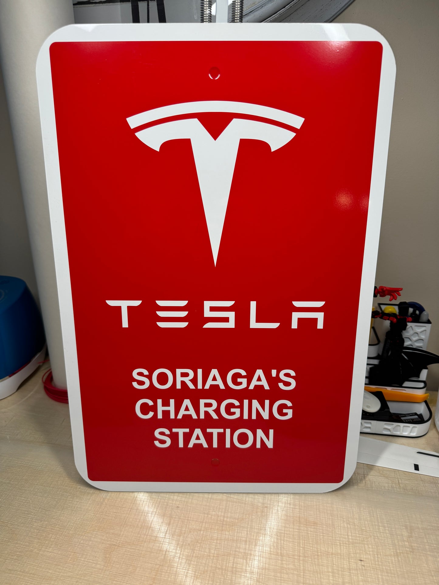 Tesla Charging Sign Wall Connector