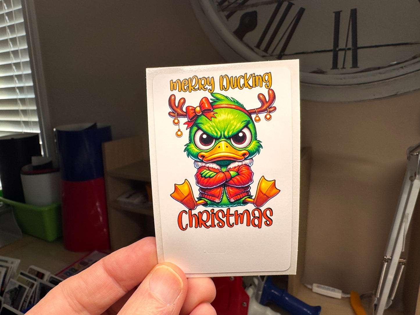 Merry Ducking Christmas Holiday Credit Card Skin, Debit Card Covering