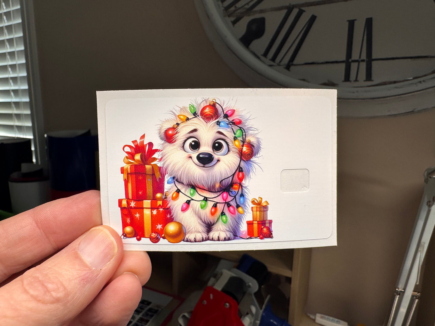 Christmas Puppy Credit Card Skin, Debit Card Covering