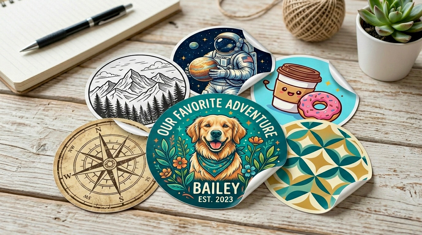 3" or 4" Round Stickers - Personalized Waterproof Vinyl Decals