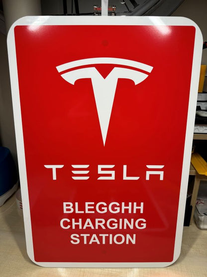 Tesla Charging Sign Wall Connector