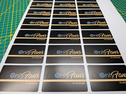 Only Fans PLATINUM Credit Card Skin, Debit Card Covering