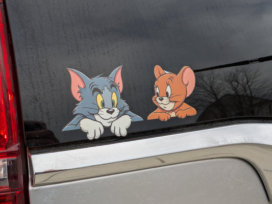 Cat & Mouse Car Sticker