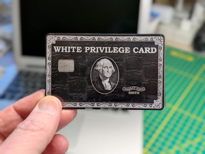 White Privilege Credit Card Skin, Debit Card Covering (small chip)