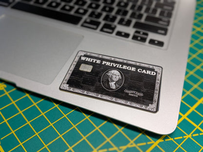 White Privilege Credit Card Skin, Debit Card Covering (small chip)