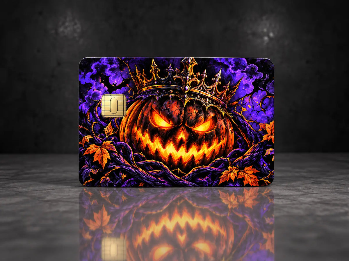 Pumpkin King Credit Card Skin – Scary Jack-O'-Lantern Halloween