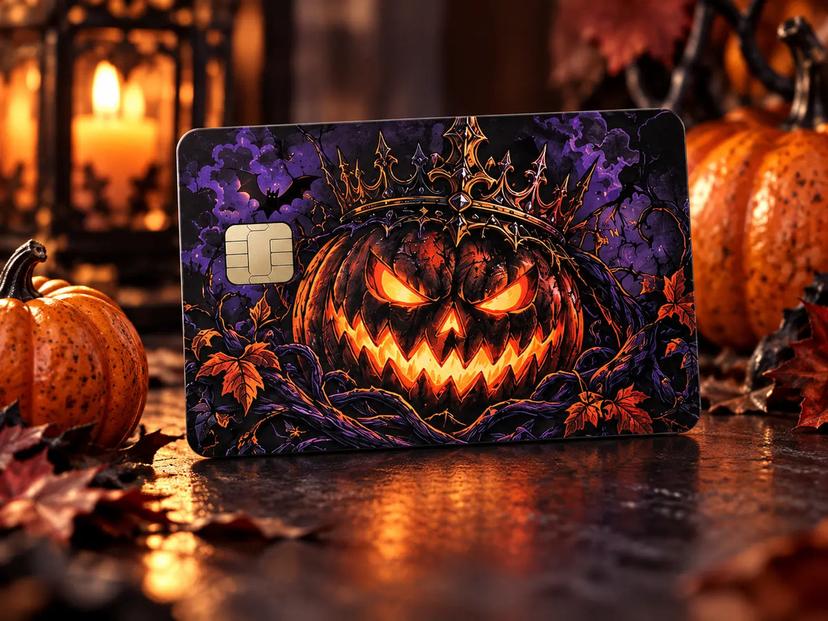 Pumpkin King Credit Card Skin – Scary Jack-O'-Lantern Halloween