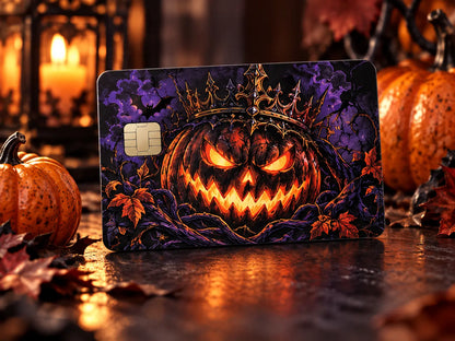 Pumpkin King Credit Card Skin – Scary Jack-O'-Lantern Halloween