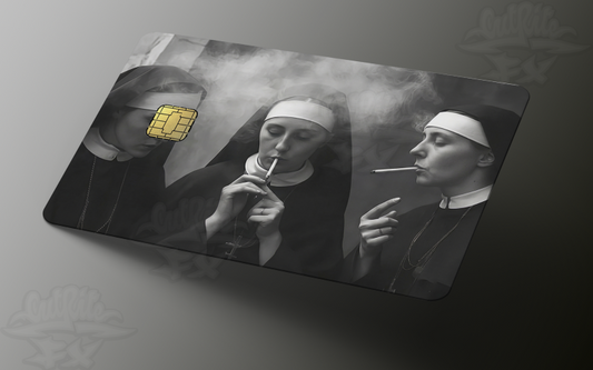 Sacred Rebellion Card Skin | Edgy Monochrome Aesthetic Credit Card Cover