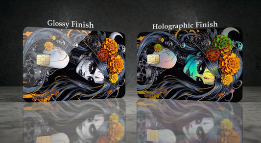 Santa Muerte Sugar Skull Credit Card Skin | Glossy & Holographic Finishes