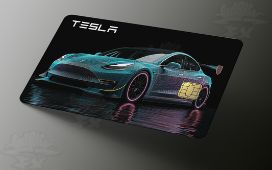 Tesla Model 3 Credit Card Skin, Debit Card Covering (Small Chip)