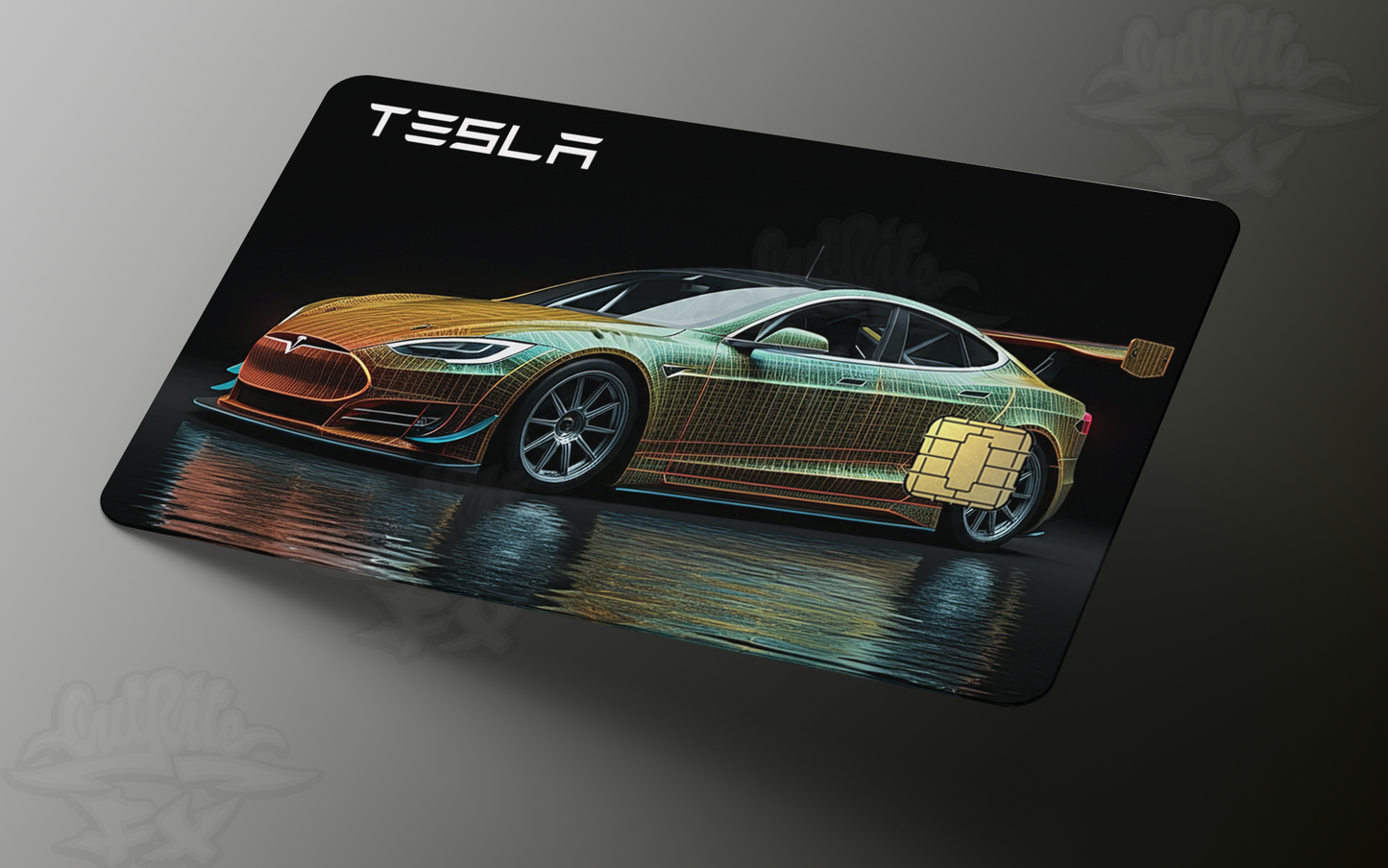 Tesla Model S Credit Card Skin, Debit Card Covering (Small Chip)